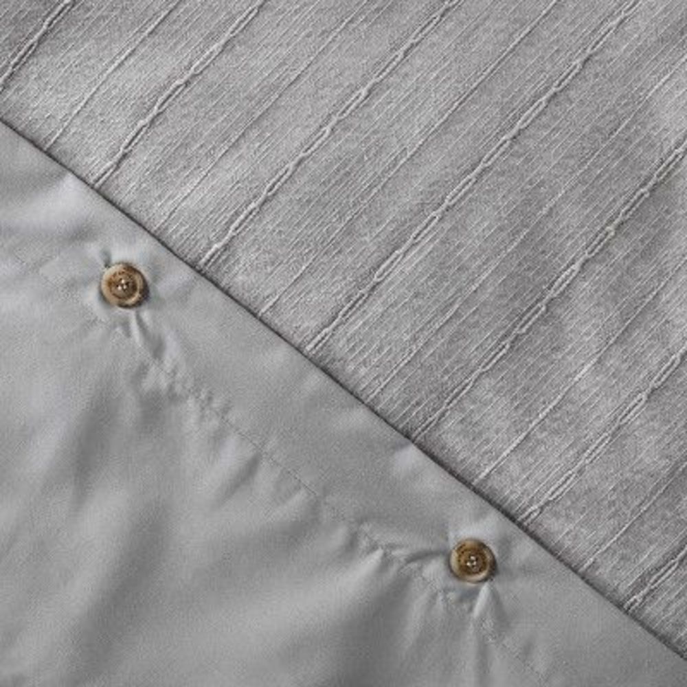 King Washed Loop Stripe Duvet Cover Bedding Set Gray - Hearth & Hand Threshold - Picture 4 of 4
